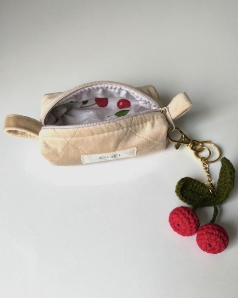Kosmetyczka welurowa BOX CHAMPAGNE VELVET XS