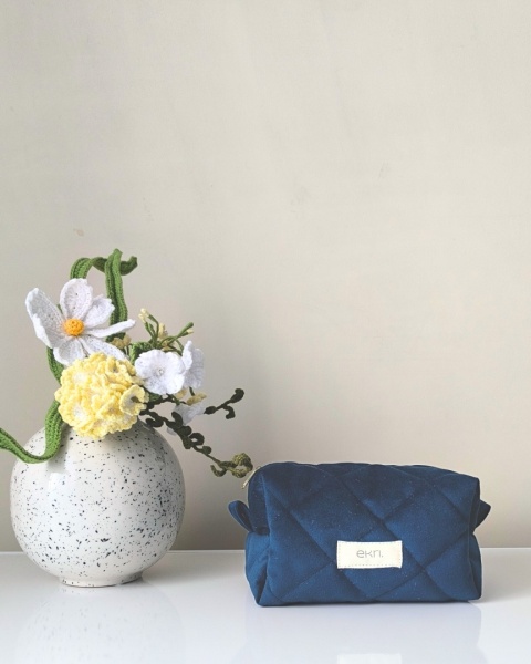 Kosmetyczka welurowa BOX NAVY BLUE VELVET S