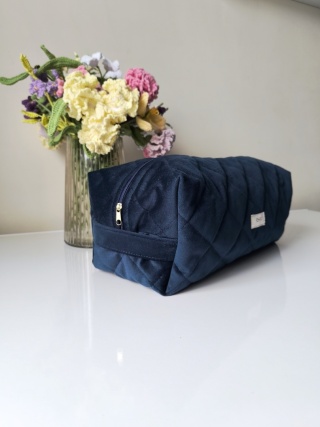 Kosmetyczka welurowa BOX NAVY OCEAN VELVVET L