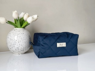 Kosmetyczka welurowa BOX NAVY OCEAN VELVET M
