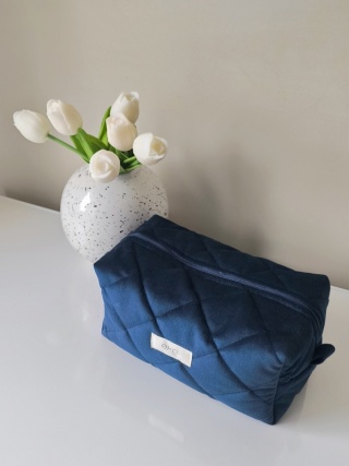 Kosmetyczka welurowa BOX NAVY OCEAN VELVET M