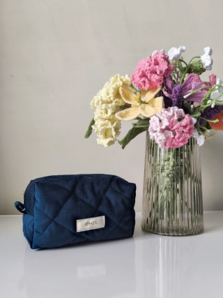 Kosmetyczka welurowaBOX NAVY OCEAN VELVET S