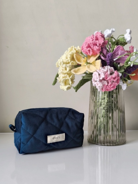 Kosmetyczka welurowaBOX NAVY OCEAN VELVET S