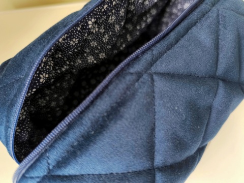 Kosmetyczka welurowaBOX NAVY OCEAN VELVET S