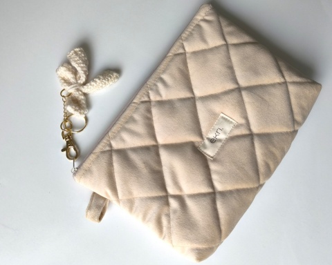 Saszetka welurowa CHAMPAGNE VELVET L