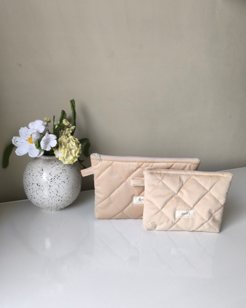 Saszetka welurowa CHAMPAGNE VELVET L