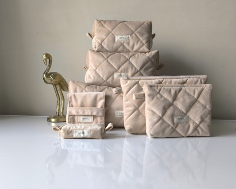 Saszetka welurowa CHAMPAGNE VELVET M